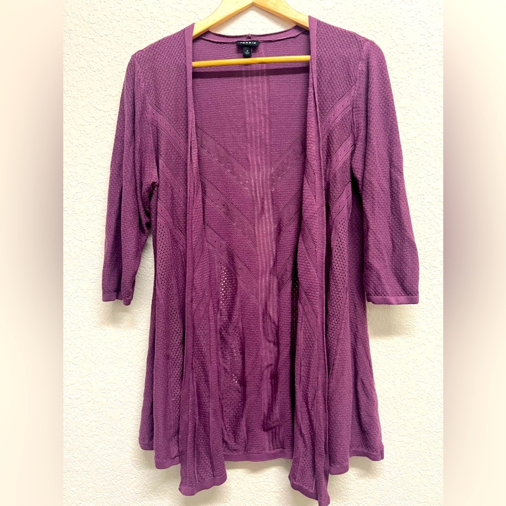 Torrid Open Front Long Lightweight Cardigan 3/4 Sleeve Summer Size 2 2X